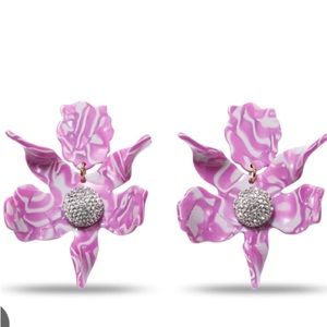 NWOT lele sadoughi crystal lily drop earrings